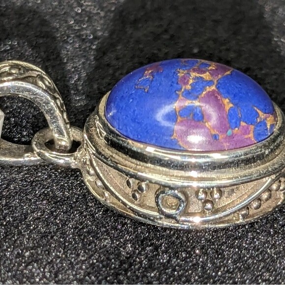 New Mojave Purple Turquoise Sterling Silver Pendant - Picture 3 of 8